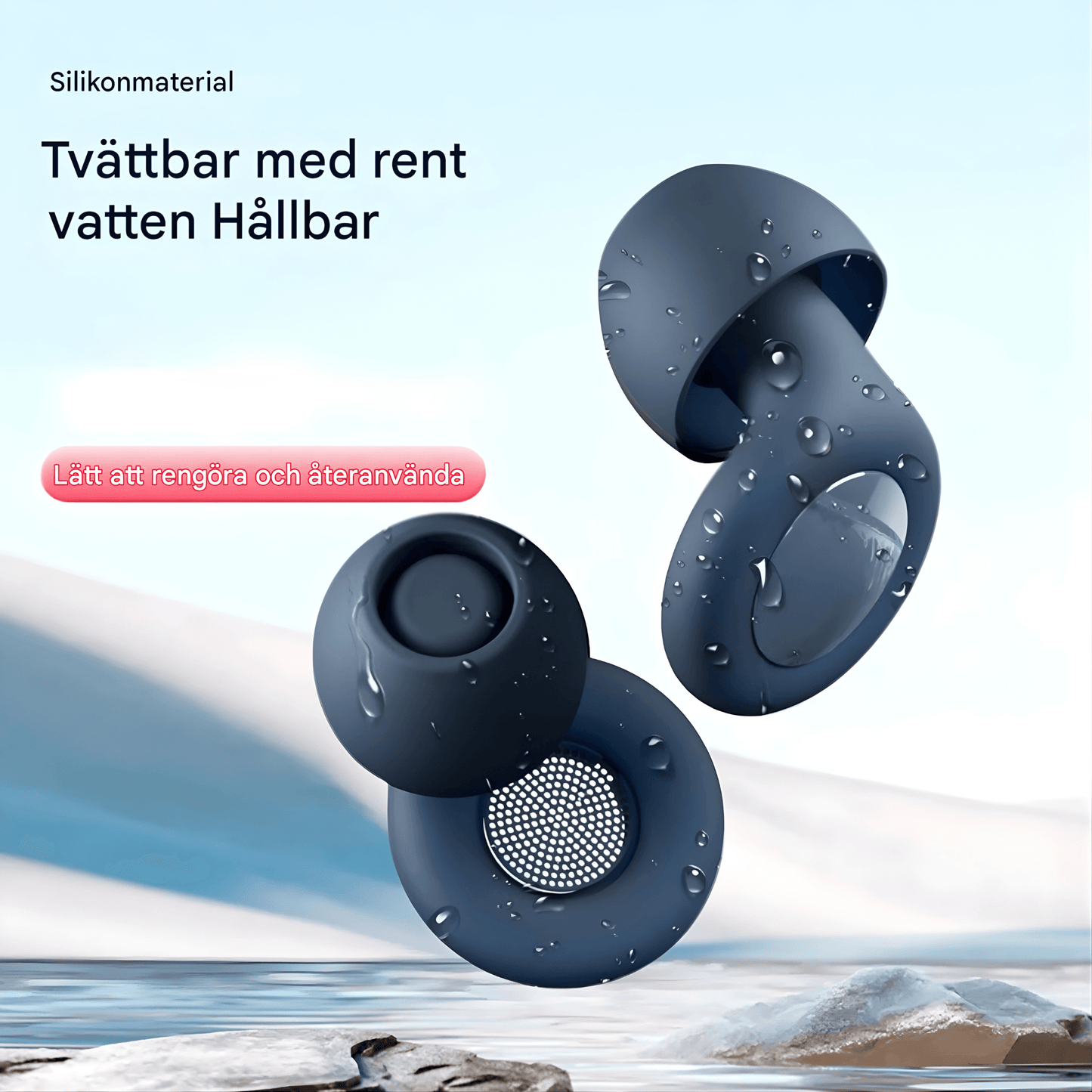 SilenEase – Mjuka Återanvändbara Silikonöronproppar för Sömn, Resor & Koncentration