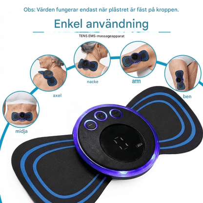 MuscleCare – Elektrisk EMS Puls Halsmassager Med Gelpude Og Intensitetsniveauer