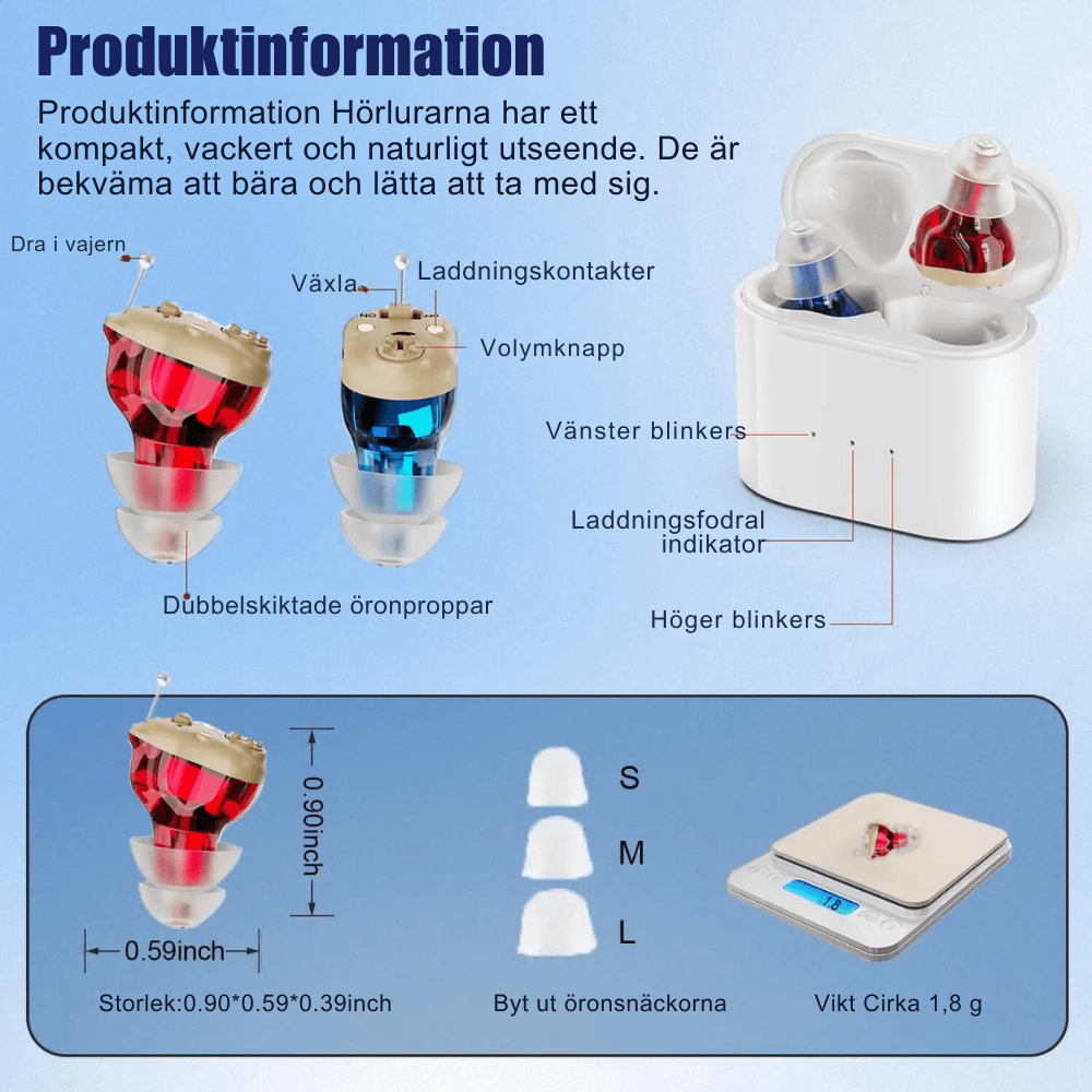 ClearTone - Diskreta Hörapparater – Avancerat Hörhjälpmedel med Brusreducering