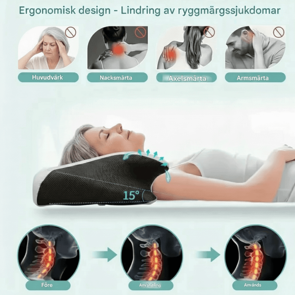 NeckRest – Ortopædisk sovepude i memory foam til nakkemassage og behagelig søvn