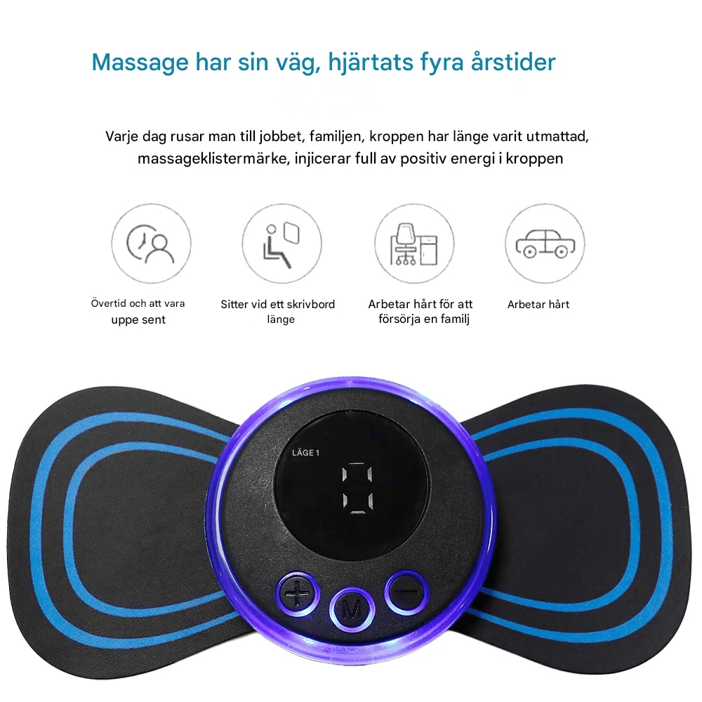 MuscleCare – Elektrisk EMS Puls Halsmassager Med Gelpude Og Intensitetsniveauer